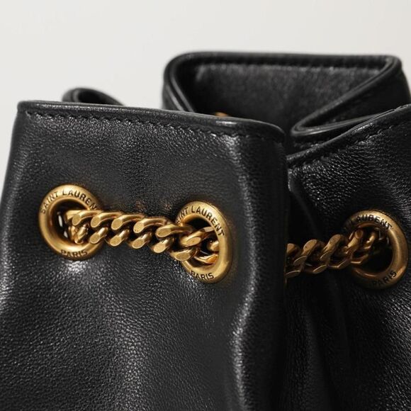 Saint Laurent Shoulder Bag Joe Mini Bucket Bag Metal Logo Chain Quilted Bag - Picture 3 of 4